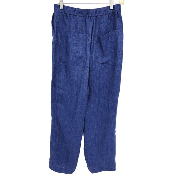 Massimo Dutti Blue 100% Linen 4 Pocket Pants Size 6 - Picture 6 of 12